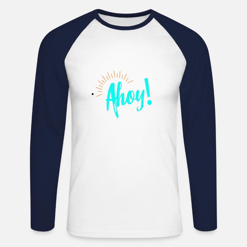 Ahoi, Geschenk, Geschenkidee - Unisex Baseballshirt langarm - Weiß/Navy