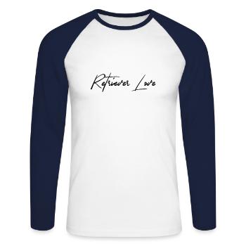 Retriever Love Golden Retriever Love dog dogs - Unisex Long Sleeve Baseball T-Shirt - white/navy - Front - Nik (191cm)