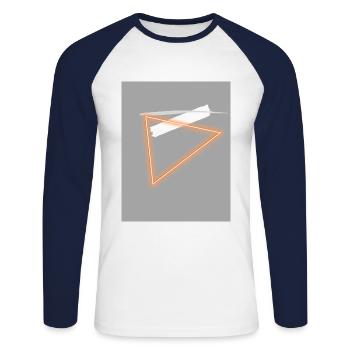 Neon Triangle - Unisex Long Sleeve Baseball T-Shirt - white/navy - Front - Nik (191cm)