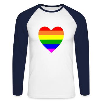 Lgbtq - Unisex Long Sleeve Baseball T-Shirt - white/navy - Front - Nik (191cm)