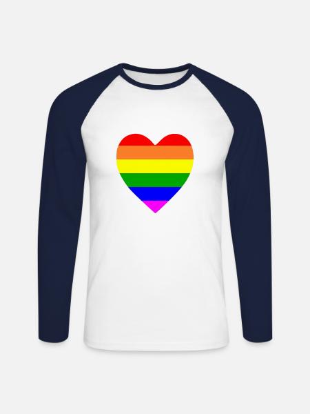 Lgbtq - Unisex Long Sleeve Baseball T-Shirt - white/navy