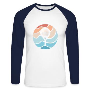 Raquettes de padel padel de tennis joueurs de padel padel - T-shirt baseball manches longues Homme - blanc/marine - Devant - Nik (191cm)