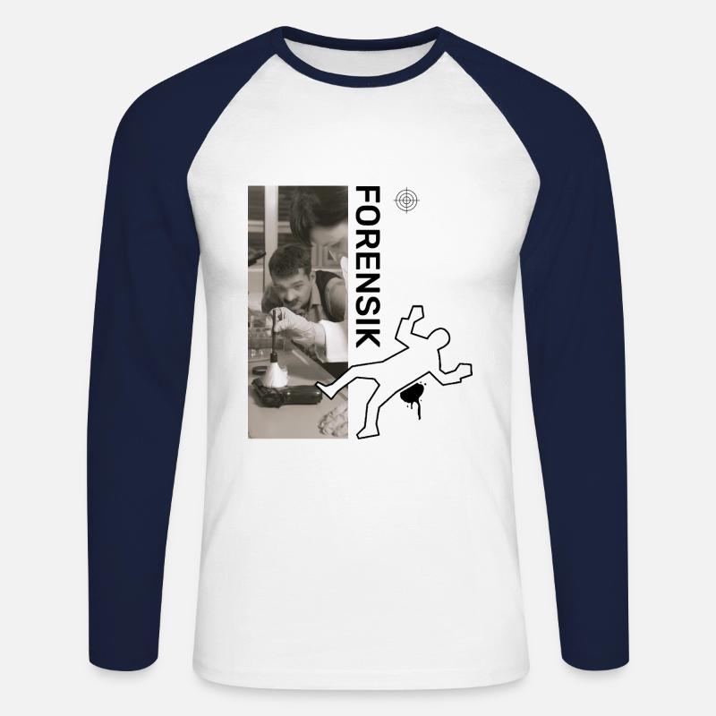 Spurensicherung - Kripo Polizei Kriminaltechnik - Unisex Baseballshirt langarm - Weiß/Navy