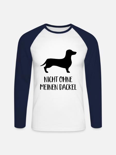 Nicht ohne meinen Dackel - Unisex Baseballshirt langarm - Weiß/Navy