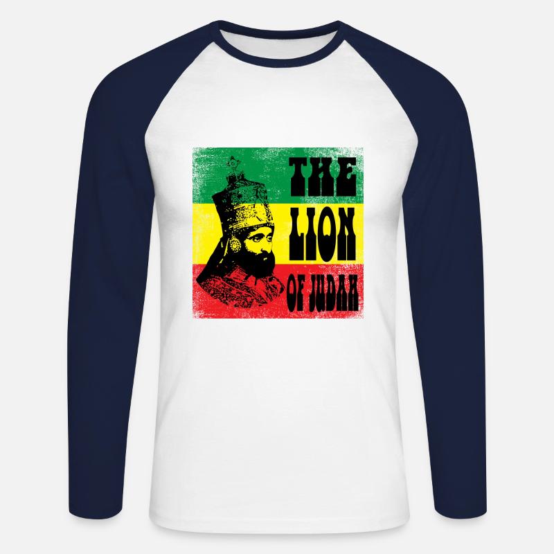 Reggae - Unisex Baseballshirt langarm - Weiß/Navy