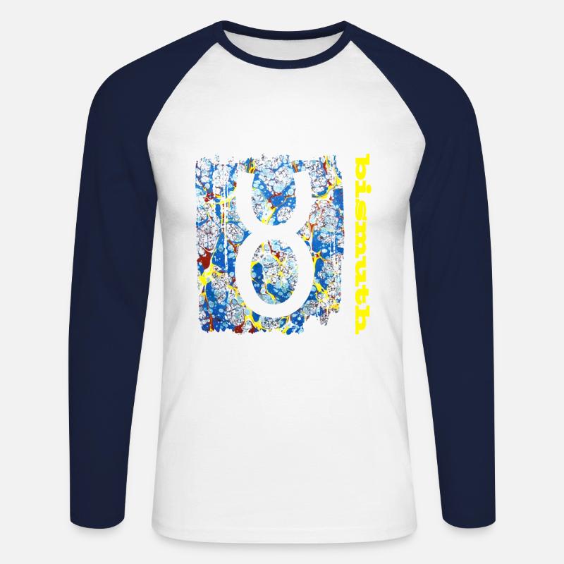 wismuth e 205 - Unisex Baseballshirt langarm - Weiß/Navy
