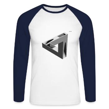 3D shape - Unisex Long Sleeve Baseball T-Shirt - white/navy - Front - Nik (191cm)