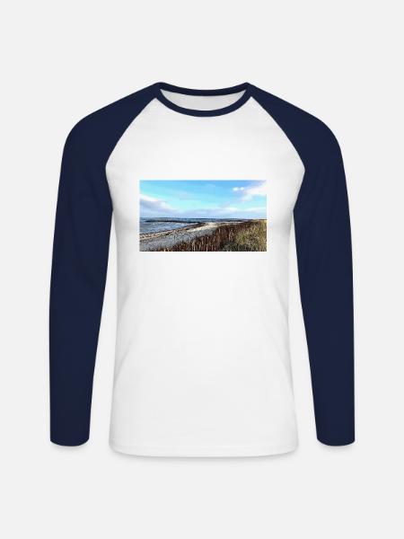 North Sea - Unisex Long Sleeve Baseball T-Shirt - white/navy