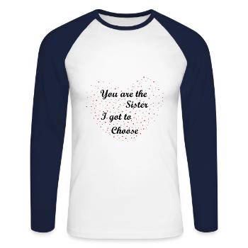 BFF - Best friends forever - Unisex Long Sleeve Baseball T-Shirt - white/navy - Front - Nik (191cm)