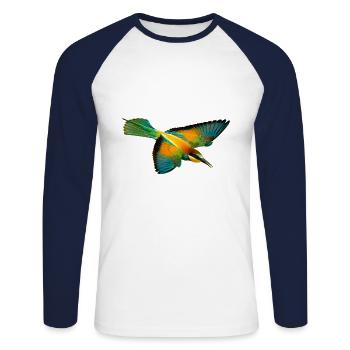 Bee-eater bird - Unisex Long Sleeve Baseball T-Shirt - white/navy - Front - Nik (191cm)
