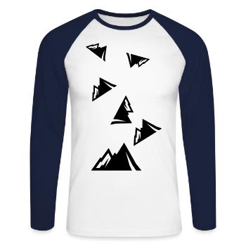 Berge Mountains icon - Unisex Baseballshirt langarm - Weiß/Navy - Vorne - Nik (191cm)