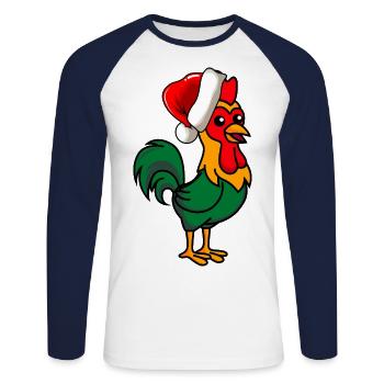 Hahn Comic Christmas - Unisex Long Sleeve Baseball T-Shirt - white/navy - Front - Nik (191cm)