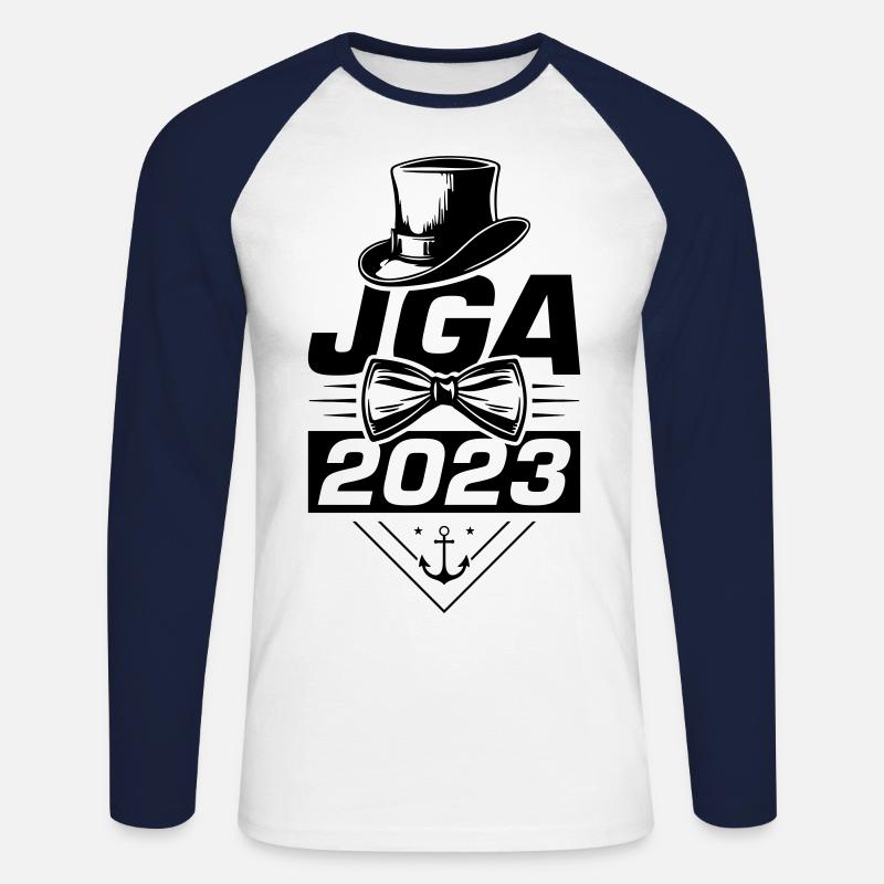 Jga 2023 Junggesellenabschied - Unisex Baseballshirt langarm - Weiß/Navy