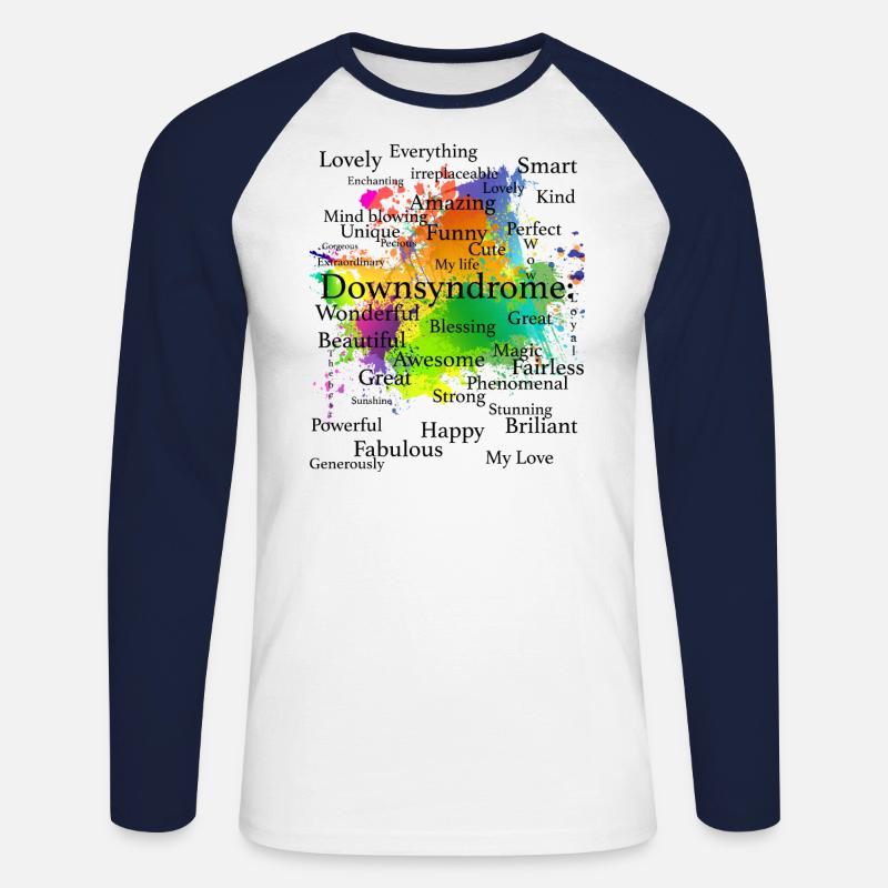 Downsyndrome love - Unisex Baseballshirt langarm - Weiß/Navy