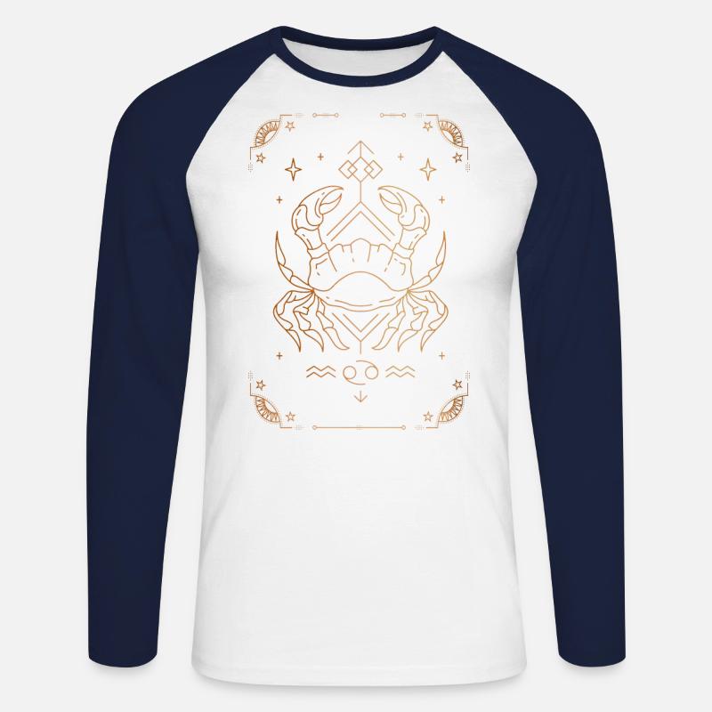 Krebszeichen: Sternbild - Unisex Baseballshirt langarm - Weiß/Navy