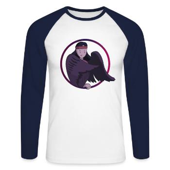 Sirin Bird - Unisex Long Sleeve Baseball T-Shirt - white/navy - Front - Nik (191cm)