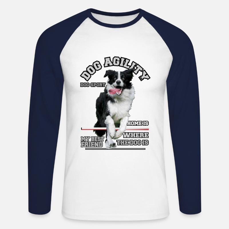 dog agility - Sport cinofili - Maglia da baseball a manica lunga da uomo - bianco/navy