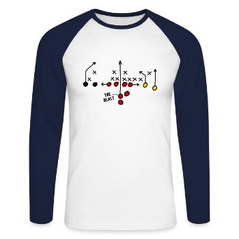 Le football américain déplace l’Allemagne running back - T-shirt baseball manches longues Homme - blanc/marine - Devant - Nik (191cm)