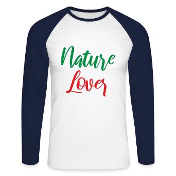 Nature lovers - Unisex Long Sleeve Baseball T-Shirt - white/navy - Front - Nik (191cm)