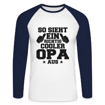 So Sieht Ein Richtig Cooler Opa Aus - Unisex Baseballshirt langarm - Weiß/Navy - Vorne - Nik (191cm)