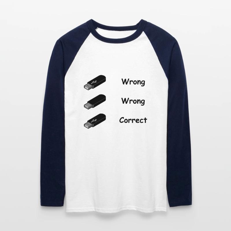 USB Stick Nerd Geek Computer Computer Science Gift Unisex Long Sleeve Baseball T-Shirt