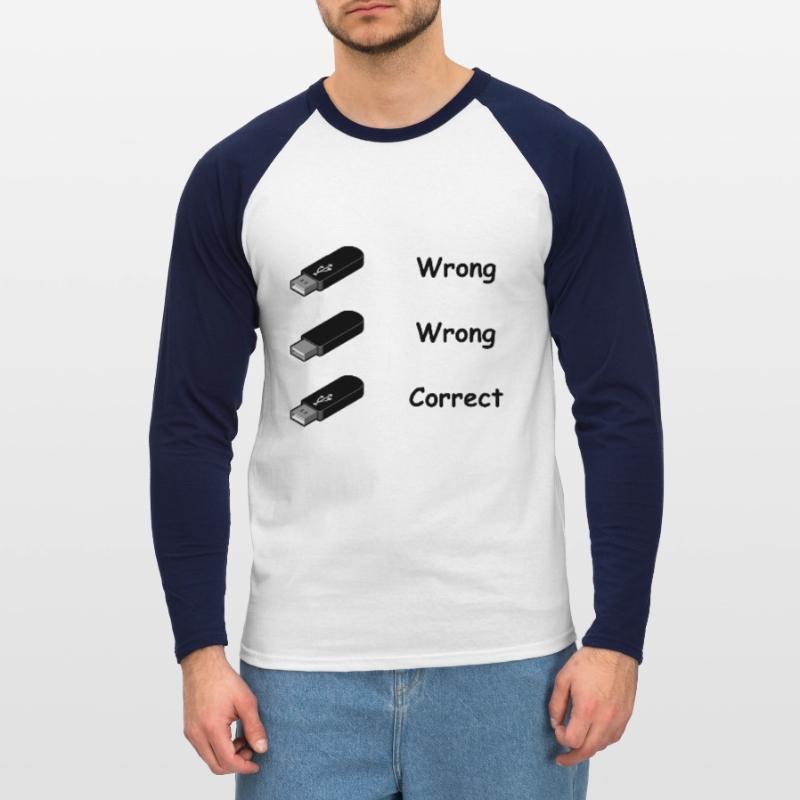 USB Stick Nerd Geek Computer Computer Science Gift Unisex Long Sleeve Baseball T-Shirt