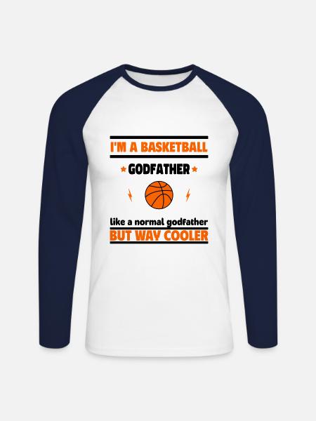 filleul basketteur - T-shirt baseball manches longues Homme - blanc/marine
