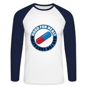 AKIRA CAPSULE - Unisex Long Sleeve Baseball T-Shirt - white/navy - Front - Nik (191cm)