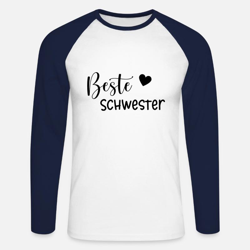 Beste Schwester Geschenkidee - Unisex Baseballshirt langarm - Weiß/Navy