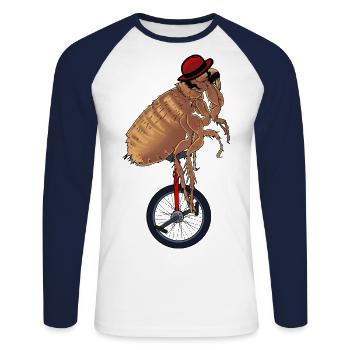 Zirkus Darstellerin Bühne Show Artist Einrad Floh - Unisex Baseballshirt langarm - Weiß/Navy - Vorne - Nik (191cm)