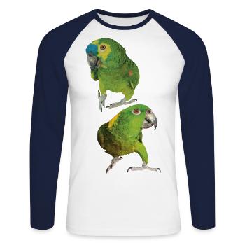 Amazonas - Unisex Baseballshirt langarm - Weiß/Navy - Vorne - Nik (191cm)