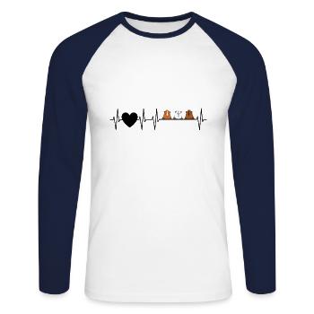 Heartbeat 3 cute guinea pigs gift - Unisex Long Sleeve Baseball T-Shirt - white/navy - Front - Nik (191cm)