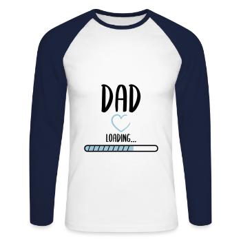 Soon dad - Unisex Long Sleeve Baseball T-Shirt - white/navy - Front - Nik (191cm)