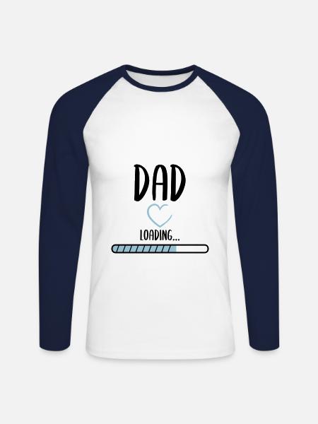 Soon dad - Unisex Long Sleeve Baseball T-Shirt - white/navy