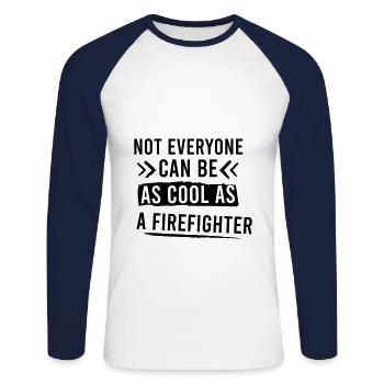 Firefighter - Unisex Baseballshirt langarm - Weiß/Navy - Vorne - Nik (191cm)