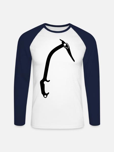 Climbing equipment ice axe - Unisex Long Sleeve Baseball T-Shirt - white/navy