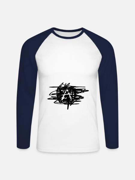 anarchy revolution makes justice uprising - Unisex Long Sleeve Baseball T-Shirt - white/navy