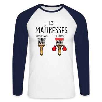Teachers at the beginning and end of the year - Unisex Long Sleeve Baseball T-Shirt - white/navy - Front - Nik (191cm)