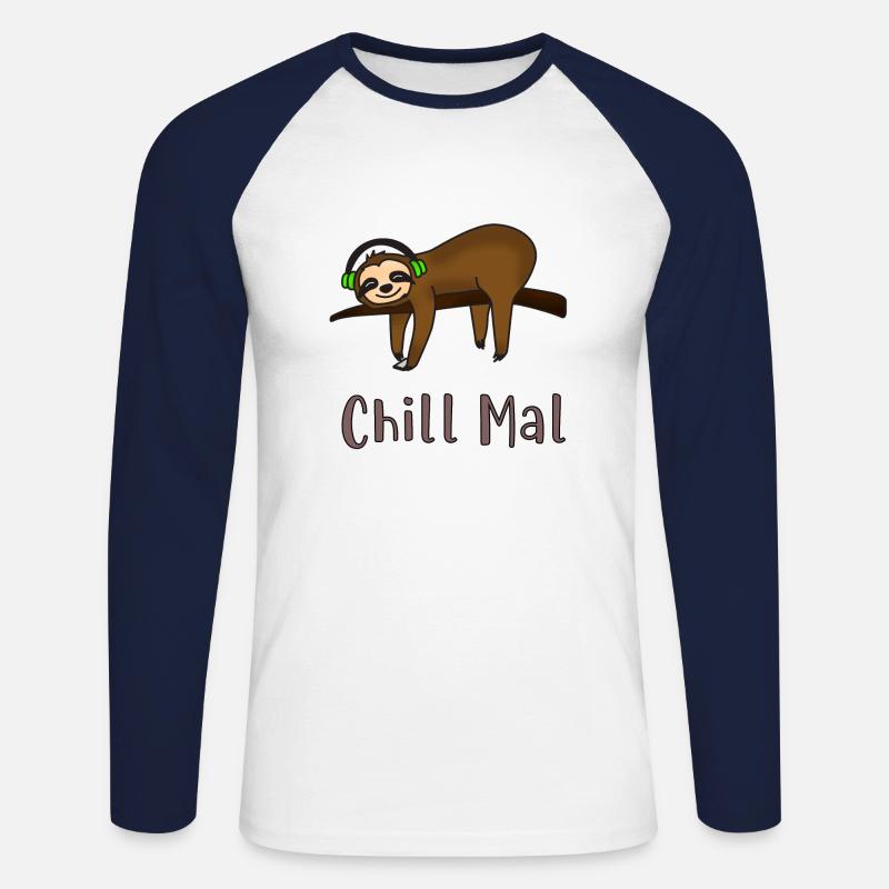 Chill Mal - Unisex Baseballshirt langarm - Weiß/Navy
