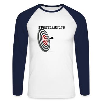 Punktlandung - T-shirt baseball manches longues Homme - blanc/marine - Devant - Nik (191cm)