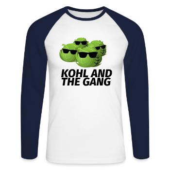 kohl and the gang - Unisex Baseballshirt langarm - Weiß/Navy - Vorne - Nik (191cm)