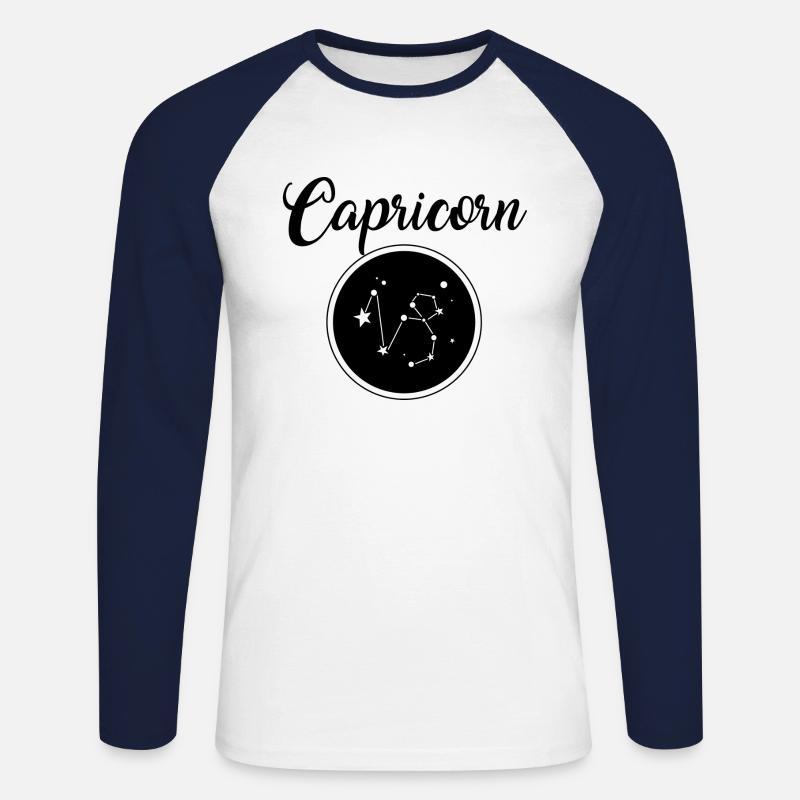Capricorn Steinbock - Unisex Baseballshirt langarm - Weiß/Navy