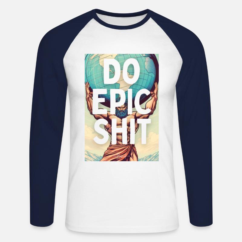 Do Epic Shit - Unisex Baseballshirt langarm - Weiß/Navy