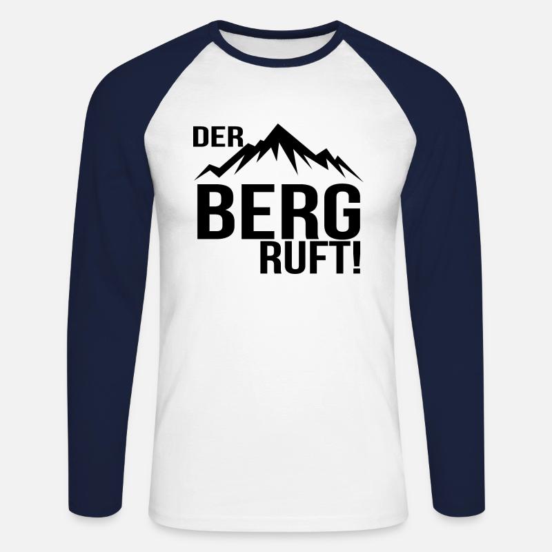 Der Berg ruft - Unisex Baseballshirt langarm - Weiß/Navy