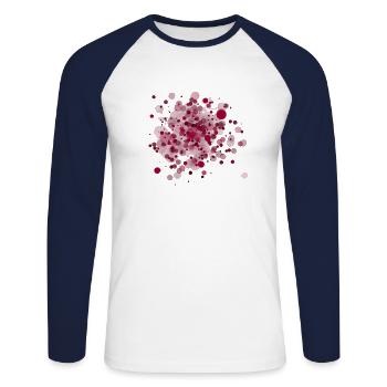 Cool spots splash graffiti motif in pink - Unisex Long Sleeve Baseball T-Shirt - white/navy - Front - Nik (191cm)