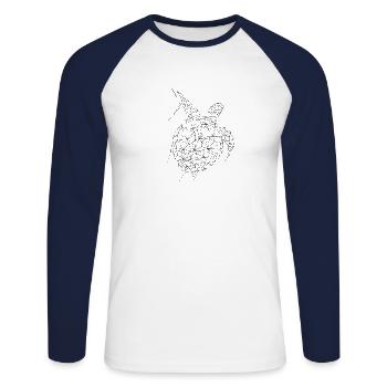 Tortue - T-shirt baseball manches longues Homme - blanc/marine - Devant - Nik (191cm)