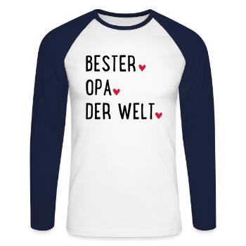 Grandfather - Unisex Long Sleeve Baseball T-Shirt - white/navy - Front - Nik (191cm)