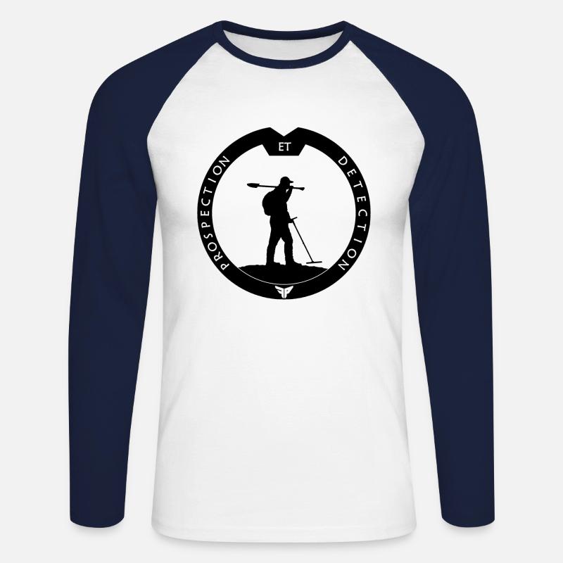 Disk Prospektion und Erkennung - Unisex Baseballshirt langarm - Weiß/Navy