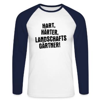 landscape gardener - Unisex Long Sleeve Baseball T-Shirt - white/navy - Front - Nik (191cm)