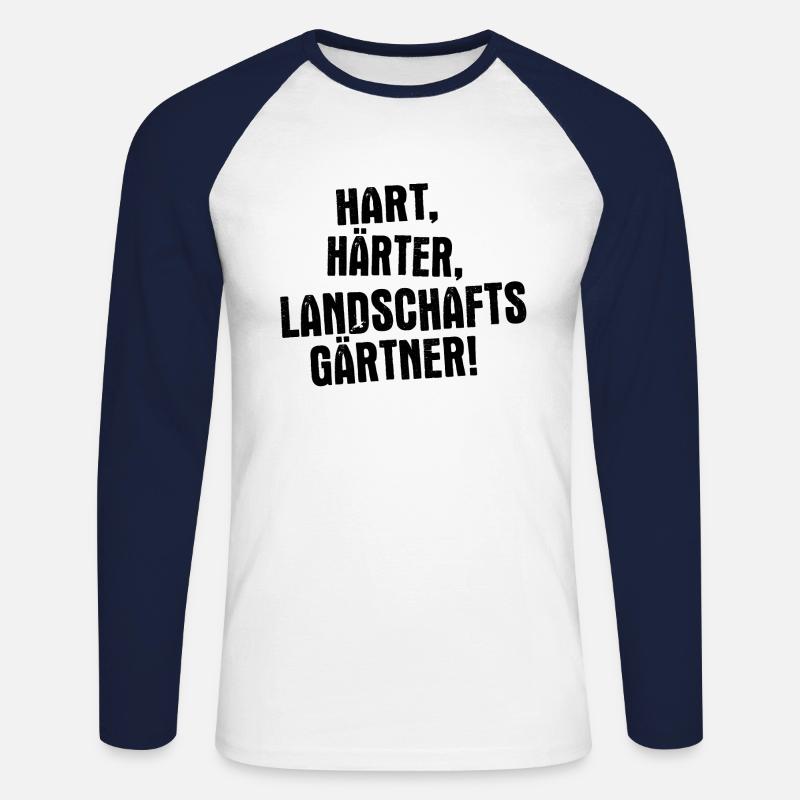 Landschaftsgärtner - Unisex Baseballshirt langarm - Weiß/Navy